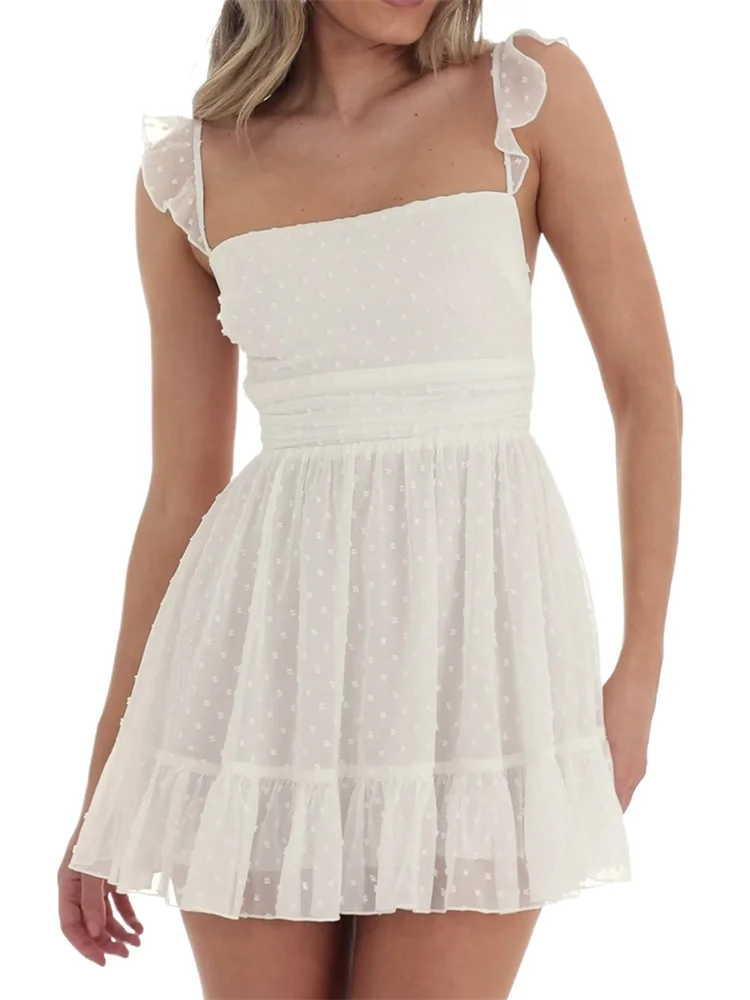 Women Summer Casual Mini Dress Swiss - Image 2