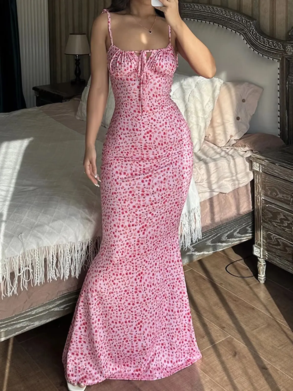2025 Summer Floral Midi Dress Women - Image 5