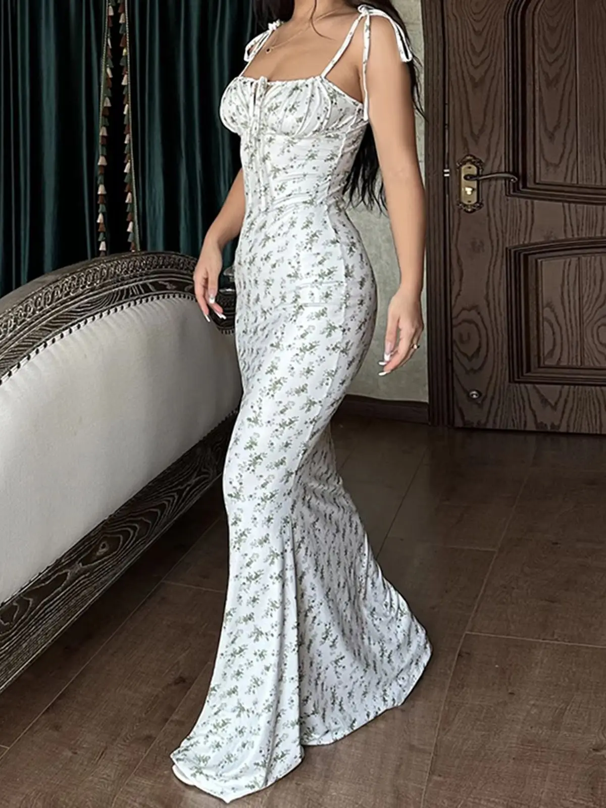 2025 Summer Floral Midi Dress Women - Image 3