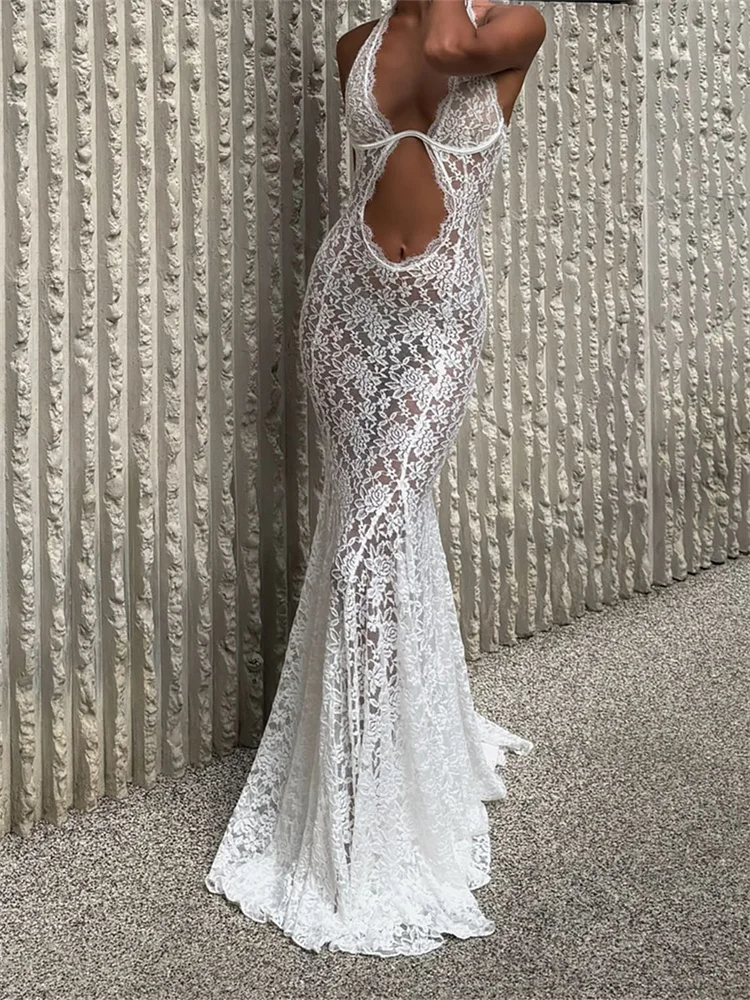 Women's Lace Halter Dress Stylish - Image 2