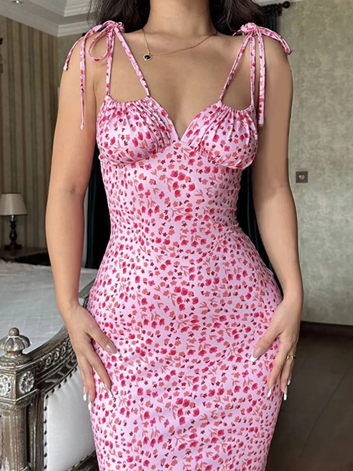 2025 Summer Floral Midi Dress Women - Image 6