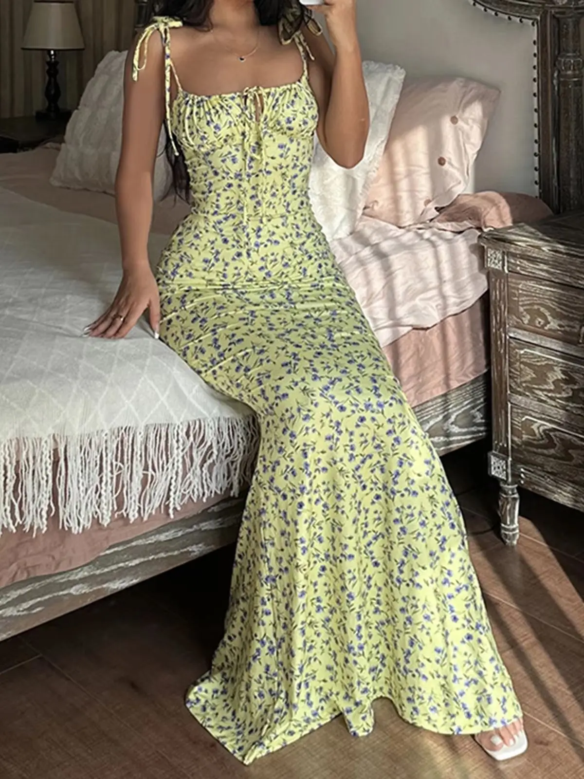 2025 Summer Floral Midi Dress Women - Image 2