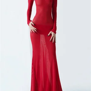 Alternative view of Women See Through Mesh Long Dress