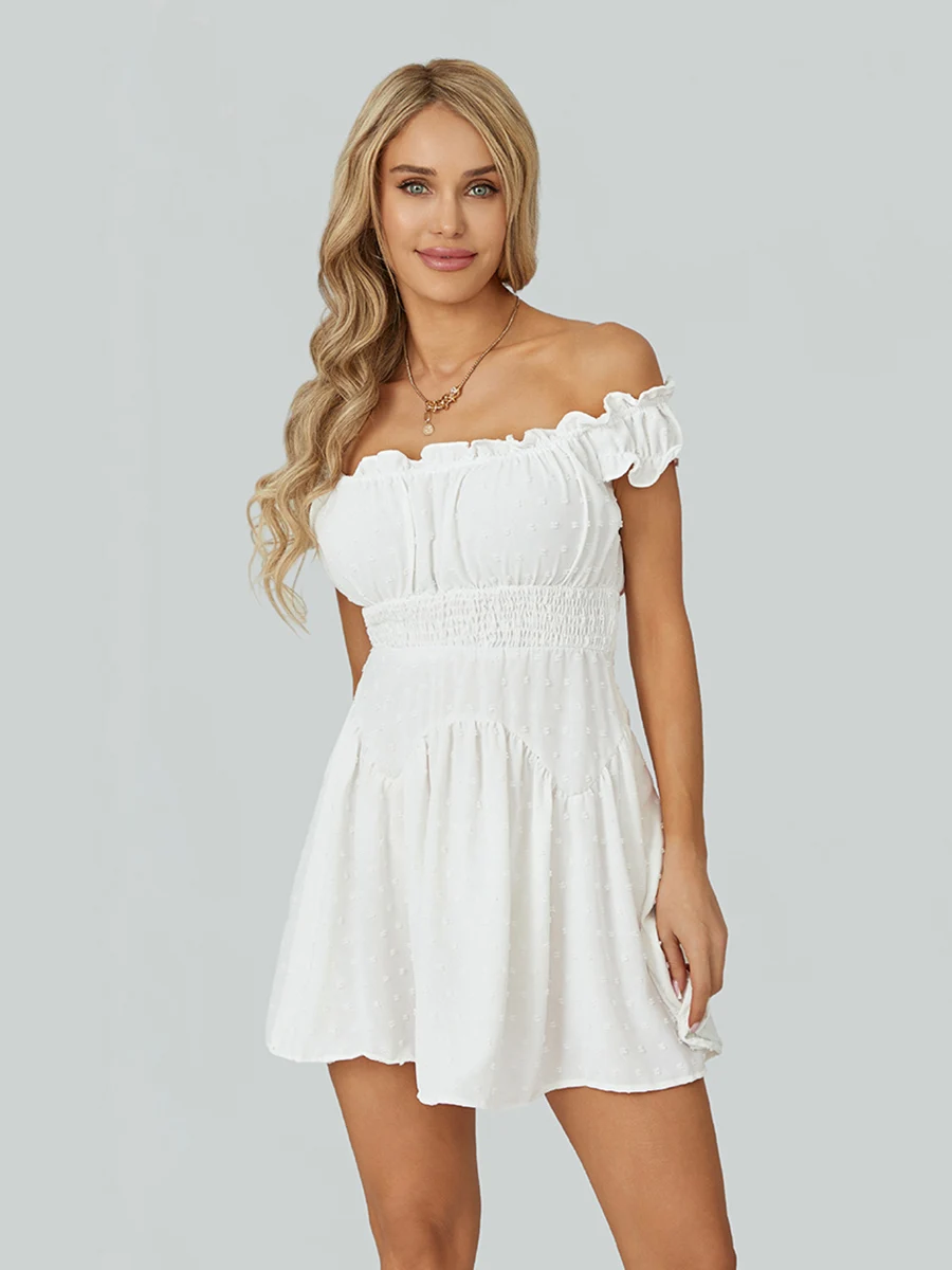 Women Summer Short Dress Solid - Image 3