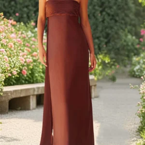 Alternative view of Women's Elegant Long Satin Tube Dress